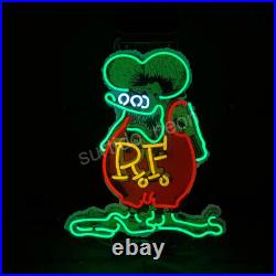 Rat Fink RF Rod Artwork Neon Light Sign Gift Wall Room Vintage Style 19