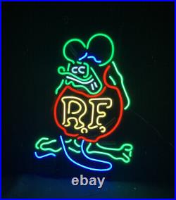 Rat Fink Rod RF Vintage Style Neon Sign Bedroom Wall Window Real Glass 19