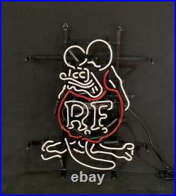 Rat Fink Rod RF Vintage Style Neon Sign Bedroom Wall Window Real Glass 19