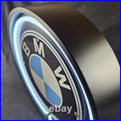 Real Authentic Neon Can White Glass Tube Vintage Display Gas Porcelain Sign