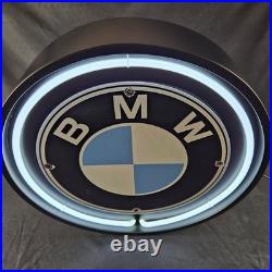 Real Authentic Neon Can White Glass Tube Vintage Display Gas Porcelain Sign