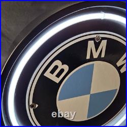 Real Authentic Neon Can White Glass Tube Vintage Display Gas Porcelain Sign