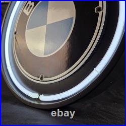 Real Authentic Neon Can White Glass Tube Vintage Display Gas Porcelain Sign