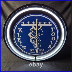 Real Authentic Neon Can White Glass Tube Vintage Display Gas Porcelain Sign