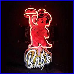 Red Boy Bobb's Vintage Style Neon Sign Light Custom For Man Cave Gift Bar 24