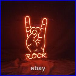 Red Rock Hand Neon Light Sign Vintage Style Man Cave Bar Glass Decor Lamp