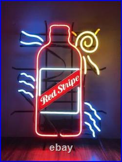 Red Stripe Beer Bottle Vintage Neon Sign Light Store Decor Bar Sign
