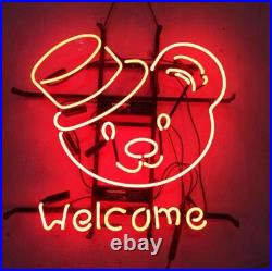 Red Welcome Bear Handmade Vintage Neon Light Sign Room Decor Gift Artwork 17