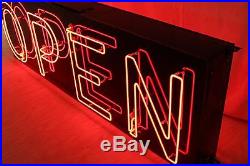 Restored large vintage two-sided neon OPEN sign