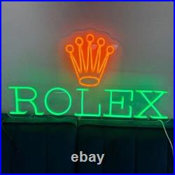 Rolex Watch Logo LED Neon Sign 24x15 Vintage Relex Watch Logo Emblem Decor