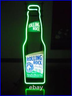 Rolling Rock Bottle Shop Gift Bar Acrylic Vintage Neon Light Sign Lamp 17