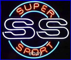 SS Vintage Vehicles Auto Muscle Car Garage 24x24 Neon Light Sign Lamp Beer Bar