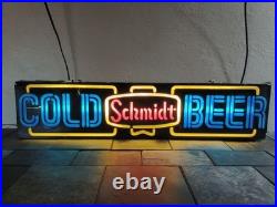 Schmidt Beer COLD BEER Light Sign Vintage Bar Neon Style Illuminated Breweriana