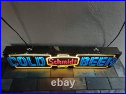 Schmidt Beer COLD BEER Light Sign Vintage Bar Neon Style Illuminated Breweriana