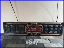 Schmidt Beer COLD BEER Light Sign Vintage Bar Neon Style Illuminated Breweriana Schmidt Beer COLD BEER Light Sign Vintage Bar Neon Style Illuminated Breweriana