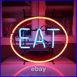 Scott & Fetzer Antique Neon Light Diner EAT Sign 1970 RARE 17W x 15T Vintage