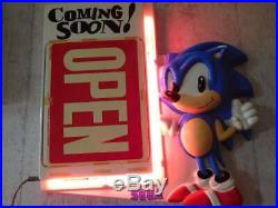 Sega Sonic 90's Neon signs Coming soon Open Vintage Collector Item Rare game