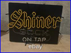 Shiner Bock On Tap Beer Texas 27x22 Neon Sign Wall Decor Vintage Original