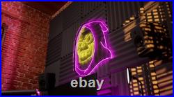 Skeletor LED Neon Sign 24x21 Light Beer Bar Vintage Halloween Wall Decor