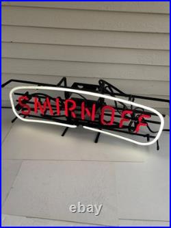 Smirnoff Vodka Neon Lighted Bar Sign 26 x 10 Vintage RARE Man Cave 90s