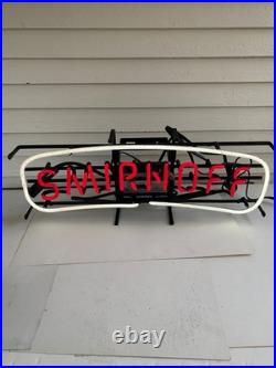 Smirnoff Vodka Neon Lighted Bar Sign 26 x 10 Vintage RARE Man Cave 90s