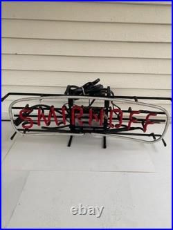 Smirnoff Vodka Neon Lighted Bar Sign 26 x 10 Vintage RARE Man Cave 90s