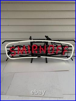 Smirnoff Vodka Neon Lighted Bar Sign 26 x 10 Vintage RARE Man Cave 90s
