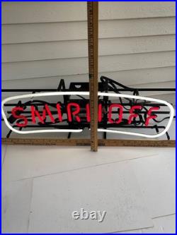 Smirnoff Vodka Neon Lighted Bar Sign 26 x 10 Vintage RARE Man Cave 90s