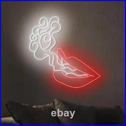 Smoking Lips LED Neon Sign 22x24 Light Beer Bar Vintage Room Wall Decor Smoking Lips LED Neon Sign 22x24 Light Beer Bar Vintage Room Wall Decor
