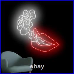 Smoking Lips LED Neon Sign 22x24 Light Beer Bar Vintage Room Wall Decor Smoking Lips LED Neon Sign 22x24 Light Beer Bar Vintage Room Wall Decor