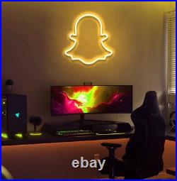 Snapchat Logo LED Neon Sign 20x16 Light Man Cave Vintage Display Wall Decor Snapchat Logo LED Neon Sign 20x16 Light Man Cave Vintage Display Wall Decor
