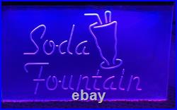 Soda Fountain Neon Sign Jantec 12 x 18 Vintage Look Hot Pink With Some Blue