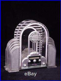 Spectacular vintage NEON AM FM stereo Lucite Plexiglass Radio Sign mancave AMP
