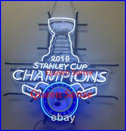 St. Louis Blue Stanley Cup 2019 Vintage Neon Sign Glass Window Shop Decor