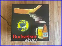 St. Louis Blues Vtg Neon Bar Advertising Light 1981 Budweiser Original 18 X 18