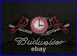 St. Louis Cardinals Clock Decor Artwork Vintage Bar Shop Neon Sign Glass Acrylic