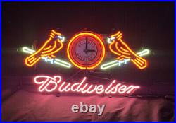 St. Louis Cardinals Clock Eye-catching Vintage Cave Artwork Neon Light Sign Bar