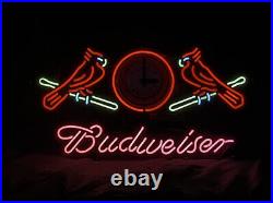 St. Louis Cardinals Clock Neon Light Sign Vintage Visual Bar Gift Artwork 24