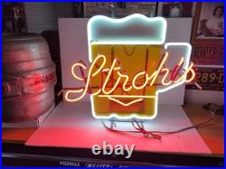 Strohs Beer Neon Light Beer Mug Design Vintage