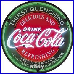 Summit Gifts 9CCGRN Sign, Vintage, Neon, Coca-Cola, 36 in. Diameter, Each
