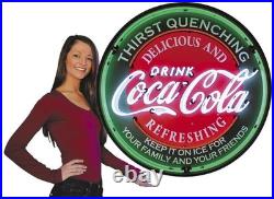 Summit Gifts 9CCGRN Sign, Vintage, Neon, Coca-Cola, 36 in. Diameter, Each