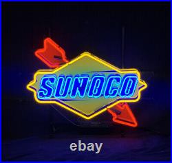 Sunoco Bar Cave Vintage Neon Sign Light Acrylic Printed And Glass Outline
