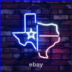 TEXAS STAR Glass Vintage Neon Sign Decor Man Cave Neon Light Gift Artwork