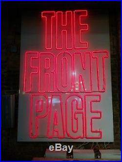 THE FRONT PAGE 1986 Vintage Neon and White Theater Sign on Dimmers