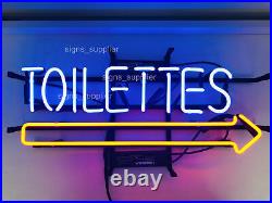 TOILETTES Neon Sign Vintage Awesome Gift Neon Craft Display Real Glass