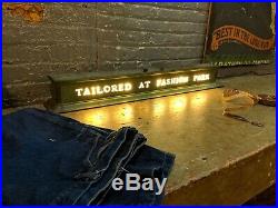 Tailored At Fashion Park Tailoring Milk Glass Letter Pre Neon Vintage Clothing