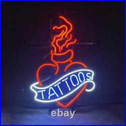 Tattoos Neon Sign Light Vintage Bar Wall Artwork Glass