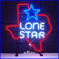 Texas Lone Star Neon Sign Vintage Style garage lamp red white and blue neon NIB