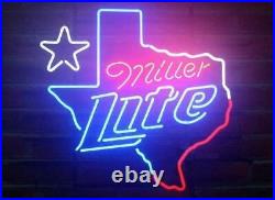 Texas Map Vintage Neon Sign Light 24x20 Bar Pub Glass Wall Decor Artwork