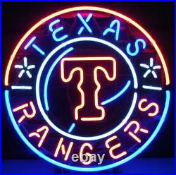 Texas Rangers Decor Artwork Shop Vintage Neon Sign Bar Light Custom Glass